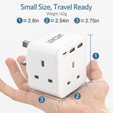 Lencent Premium UK Plug Power Strip With Multiple AC Outlets And Fast USB Charging | Ultimate Multi-Device Hub - Travelupic
