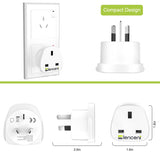 Lencent AU To UK Plug Adapter | Power Plug Converter (White) - Travelupic