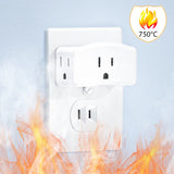 Lencent 3-in-1 US 2 Prong To 3 Prong Multi Plug | Power Plug Converter (White) - Travelupic