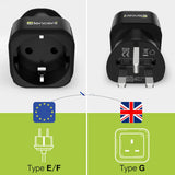 Lencent UK To EU Plug Adapter | Power Plug Converter (Black) - Travelupic