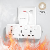 Lencent 3-in-1 UK To Universal Multi Plug Outlet Strip | Power Plug Converter (White) - Travelupic