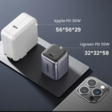 UGREEN 30W EU USB-C Plug Adapter | Power Plug Converter (Grey) - Travelupic