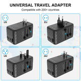 URVNS 100W GaN Universal Power Adapter With 3 USB-C And 1 USB Ports | Power Plug Converter (Black) - Travelupic
