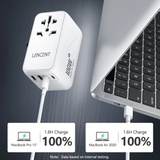 Lencent 100W Universal Power Adapter With 2 USB-C And 2 USB Ports | Power Plug Converter (White) - Travelupic
