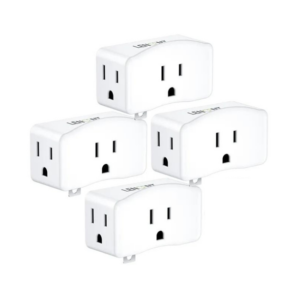 Lencent 3-in-1 US 2 Prong To 3 Prong Multi Plug | Power Plug Converter (White) - Travelupic
