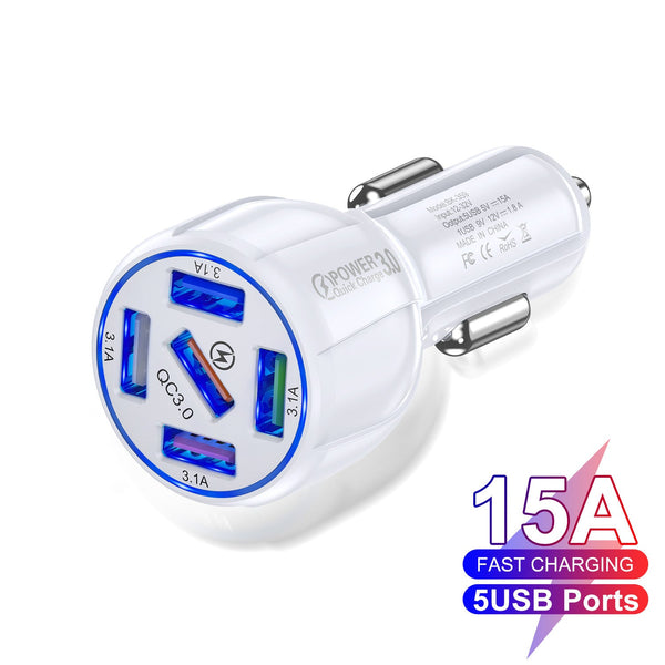 MaxiGrey Multi-USB Port Hub Car Charger - Universal Power Adapters - Travelupic -